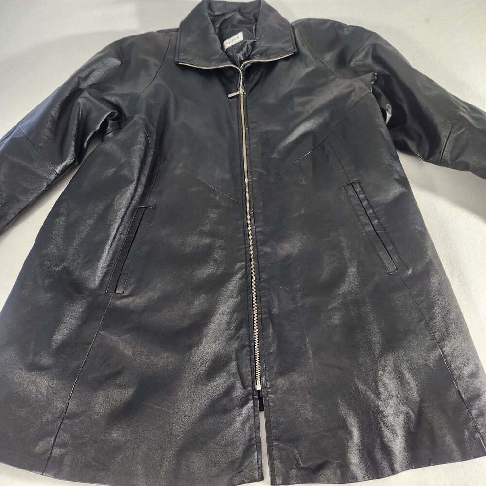 Venezia Italian Leather Mid Length Womens Trench Style Coat